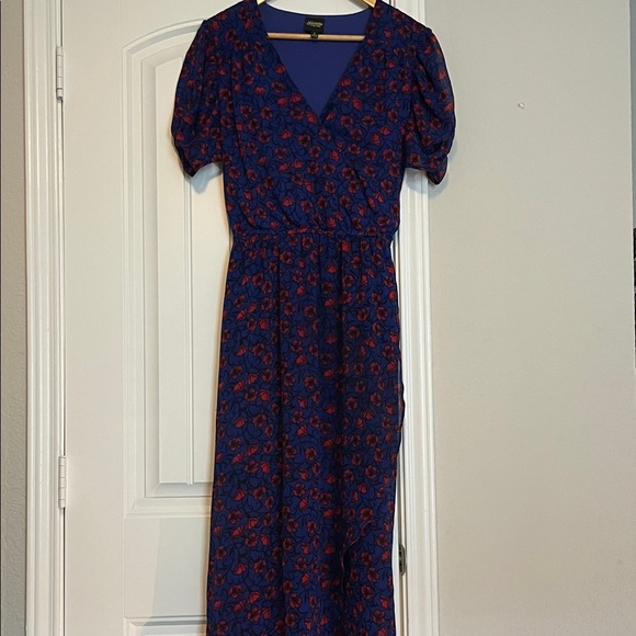 Disney Dresses & Skirts - Disney Blue Maxi Dress with Red Floral Print